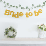 Gold Glittered Bride To Be Paper Hanging Bridal Shower Garland Banner, Bachelorette Party Banner