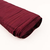 54inch x 10 Yards Burgundy Accordion Crinkle Taffeta Fabric Bolt