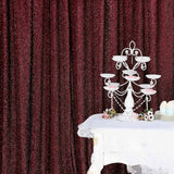 20ftx10ft Burgundy Metallic Shimmer Tinsel, Event Background Drapery Panel, Photo Backdrop Curtain