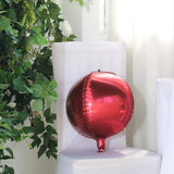 2 Pack | 12inches 4D Burgundy Sphere Mylar Foil Helium or Air Balloons