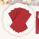 20 Pack | Burgundy Soft Linen-Feel Airlaid Paper Dinner Napkins