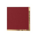 50 Pack Burgundy Disposable Cocktail Napkins with Gold Foil Edge