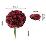 11inch Burgundy Real Touch Artificial Silk Peonies Flower Bouquet