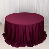 132inch Burgundy Premium Scuba Wrinkle Free Round Tablecloth, Scuba Polyester Tablecloth