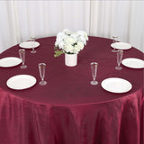 132inch Burgundy Accordion Crinkle Taffeta Seamless Round Tablecloth