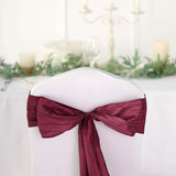 Pack of 5 | Accordion Crinkle Taffeta Chair Sashes - Burgundy