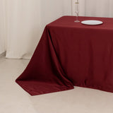 Burgundy Seamless Lamour Satin Rectangle Tablecloth - 90x156inch for 8 Foot Table