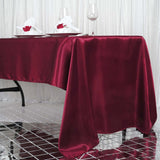 60"x126" Burgundy Satin Rectangular Tablecloth