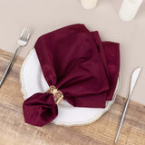 5 Pack Burgundy Premium Scuba Cloth Napkins Wrinkle-Free Reusable Dinner Napkins - 20x20inch