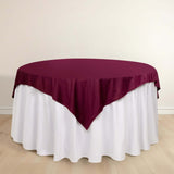 70" Burgundy Premium Scuba Wrinkle Free Square Table Overlay, Scuba Polyester Table Topper