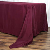 72"x120" Burgundy Polyester Rectangle Tablecloth, Reusable Linen Tablecloth