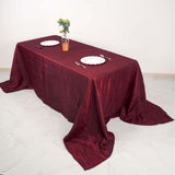 90x132Inch Burgundy Accordion Crinkle Taffeta Rectangular Tablecloth