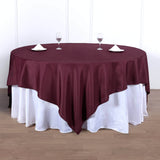 90"x90" Burgundy Square Polyester Table Overlay