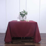 Burgundy Polyester Square Tablecloth 90x90 Inch