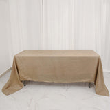 60"x102" Natural Faux Burlap Rectangle Tablecloth, Boho Chic Jute Table Linen