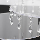 3-Tier Acrylic Cake Stand Clear with Hanging Crystal Pendants – Dessert Display for Weddings