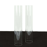 2 Pack 12inch Tall Clear Glass Candle Shades with 2.25inch Wide Open Ends