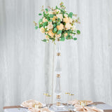 32inch Gold / Clear Acrylic Crystal Flower Bowl Pedestal Stand