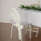 5 Pack | 6inchesx106inches Accordion Crinkle Taffeta Chair Sashes - Ivory