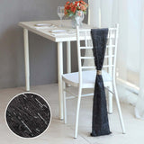 5 Pack Black Metallic Fringe Shag Tinsel Chair Sashes, Shimmery Polyester Chair Sashes