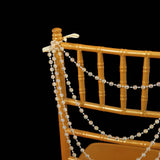 16inch Amber Gatsby Faux Pearl Beaded Wedding Chair Back Garland Sash