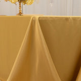 90x132inch Champagne Seamless Lamour Satin Rectangle Tablecloth for 6 Foot Table