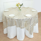 72inch Square Champagne Diamond Glitz Sequin Table Overlay Topper