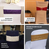 5 Pack | Champagne Metallic Shimmer Tinsel Spandex Chair Sashes