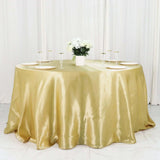 132inch Champagne Seamless Satin Round Tablecloth