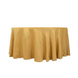 120 Champagne Seamless Lamour Satin Round Tablecloth for 5 Foot Table With Floor-Length