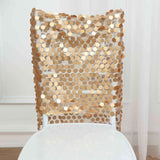 Matte Champagne Big Payette Sequin Chiavari Chair Slipcover