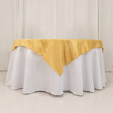 Champagne Lamour Satin Square Table Overlay - 54inch