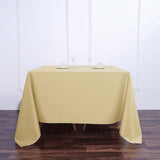 Champagne Polyester Square Tablecloth 90x90 Inch