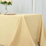 90x132inch Champagne 200 GSM Seamless Premium Polyester Rectangular Tablecloth