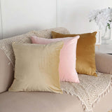 2 Pack | 18inch Champagne Soft Velvet Square Throw Pillow Cover