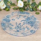 6 Pack Round Floral Acrylic Charger Plates in French Toile Pattern