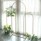 6ft Gold Metal Wedding Arch Chiara Backdrop Stand Floral Display Frame With Round Top