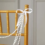 16inch White Faux Pearl Beaded Chiavari Chair Back Garland Sash