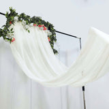 5ftx32ft Premium Ivory Chiffon Curtain Panel, Backdrop Ceiling Drapery With Rod Pocket