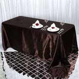 90x132Inch Chocolate Satin Seamless Rectangular Tablecloth