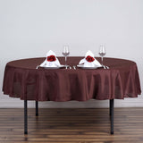 70" Round Chocolate Polyester Linen Tablecloth