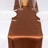 12x108inch Cinnamon Brown Seamless Satin Table Runner#whtbkgd