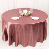 120inch Cinnamon Rose Seamless Satin Round Tablecloth