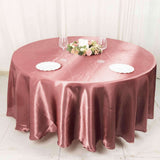 108" Cinnamon Rose Satin Round Tablecloth