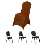 Cinnamon Brown Spandex Stretch Fitted Banquet Slip On Chair Cover 160 GSM