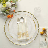 10 Pack | 10inch Clear / Gold Beaded Rim Disposable Dinner Plates