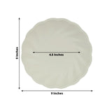 20 Pack Biodegradable Dinner Plates in Cream – Swirl Scalloped Pastel Color Composable