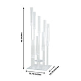 4ft Crystal 9-Arm Cluster Glass Taper / Pillar Square Candle Stand, Hurricane Candle Holder Floral
