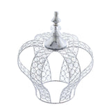 14inch Metallic Silver Crystal-Bead Royal Crown Cake Topper, Centerpiece#whtbkgd