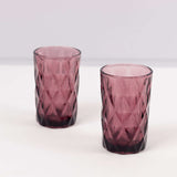 6 Pack Dusty Rose Crystal Cut Highball Cocktail Glasses with Heavy Base